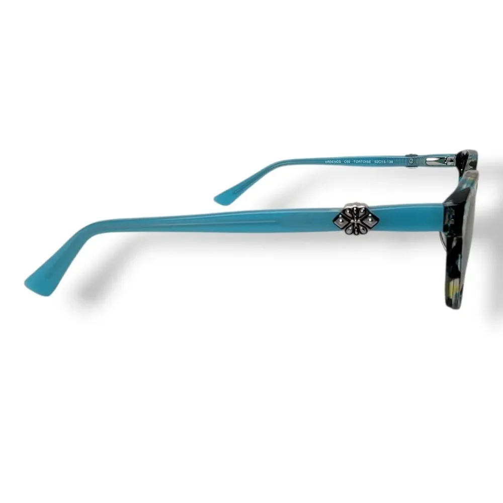 Nicole Miller Arden CG C02 Eyeglass Frames Tortoise Teal 52-15-138 Cat Eye Glam